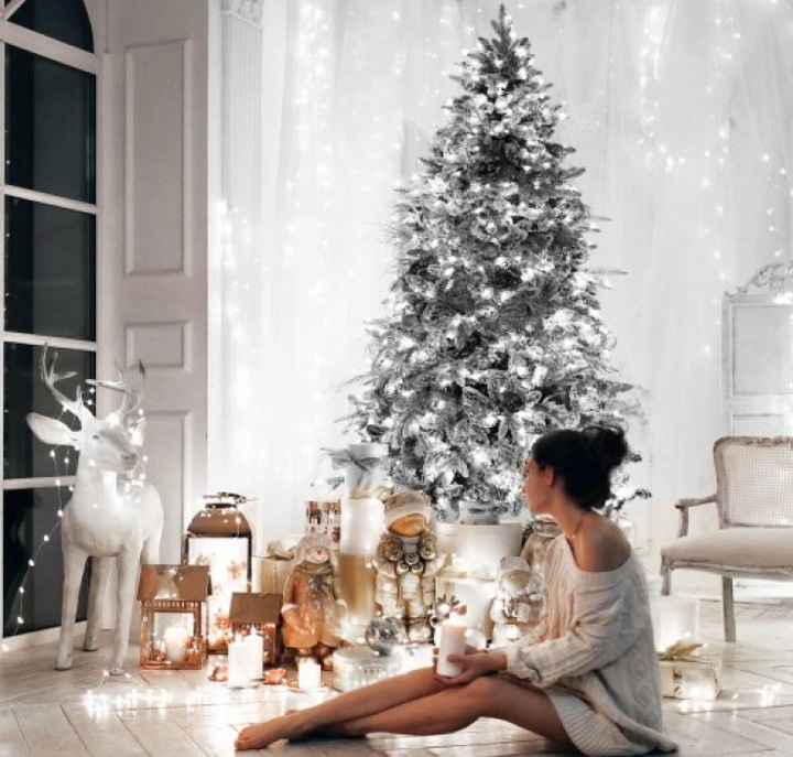 Lampki Choinkowe 300 LED Kolor Zimny Biały STAŁE ŚWIATŁO BEZ PROGRAMATORA