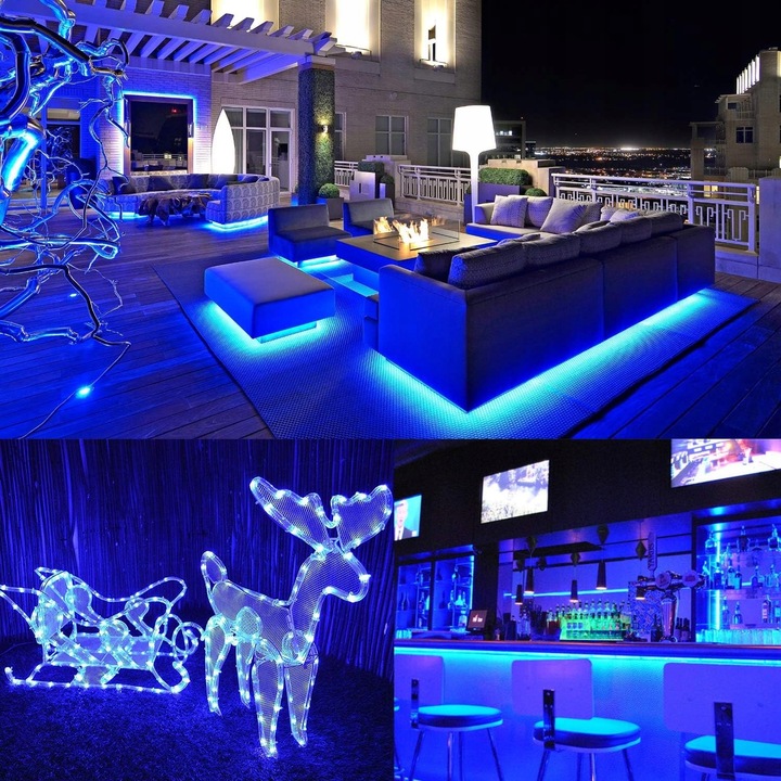 WĄŻ ŚWIETLNY ZEWNĘTRZNY 240 LED LAMPKI CHOINKOWE IP44 10m WIELOKOLOWY