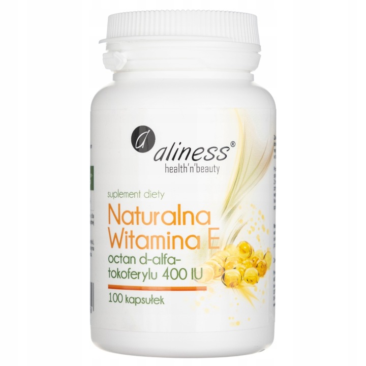 Aliness Naturalna Witamina E 400IU D-alfa-tokoferyl MŁODOŚĆ PŁODNOŚĆ 100kap
