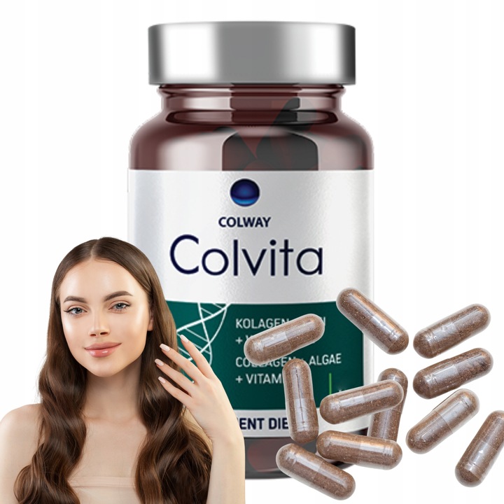 Kolagen liofilizowany Zdrowe Stawy Mocne Kości Algi Wit.E Colvita 60 Colway