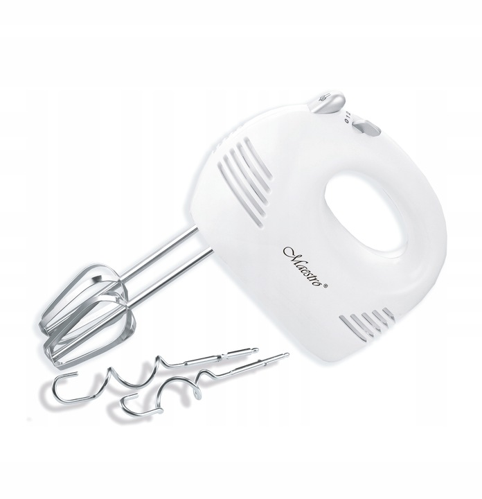 MIKSER RĘCZNY ROBOT KUCHENNY 5 PRĘDKOŚCI + 4 KOŃCÓWKI HAKI TRZEPACZKI 200W