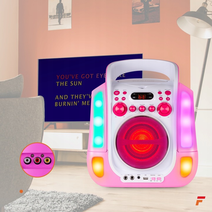 Zestaw KARAOKE głośnik bluetooth CD+G/2 mikrofony