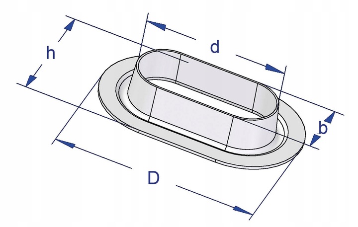 Oczko, oczka do plandeki owalne 42x22 mm, 100 szt.