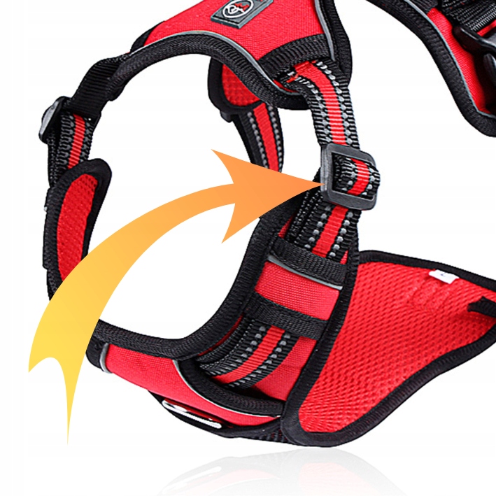 SZELKI BEZUCISKOWE typu GUARD dla psa ELITE L red