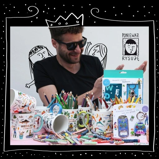 ZESTAW NA PREZENT KUBEK Z BRELOKIEM DLA WĘDKARZA RYBY WĘDKARZ Z KRWI I OŚCI