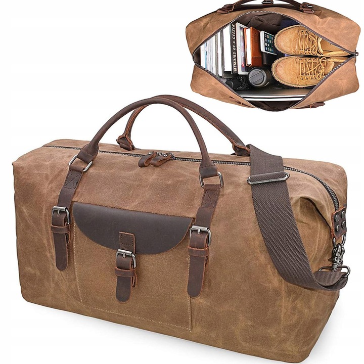 Duża pojemna torba podróżna paskiem na ramię Turystyczna Pojemna 54x27x32cm