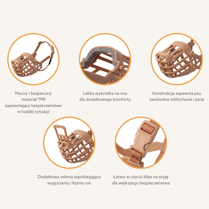 BASKERVILLE CLASSIC 5 KAGANIEC FIZJOLOGICZNY dla Psa z OSŁONĄ M 20/6cm