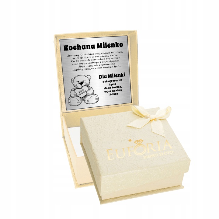 Srebrna bransoletka 925 Aniołek Koniczynka Grawer