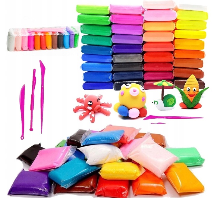 108 sztuk - MASA PLASTYCZNA MAGIC PIANKOLINA Miękka 36 KOLORÓW