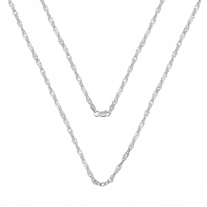 Łańcuszek srebro pr. 925 Naszyjnik Damski Srebrny SINGAPUR 50 cm x 3 mm