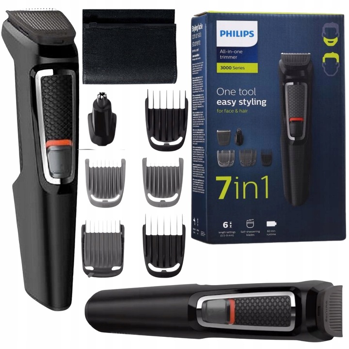 MASZYNKA GOLARKA PHILIPS TRYMER WŁOSY BRODA BEZPRZEWODOWA DO ZAROSTU + ETUI