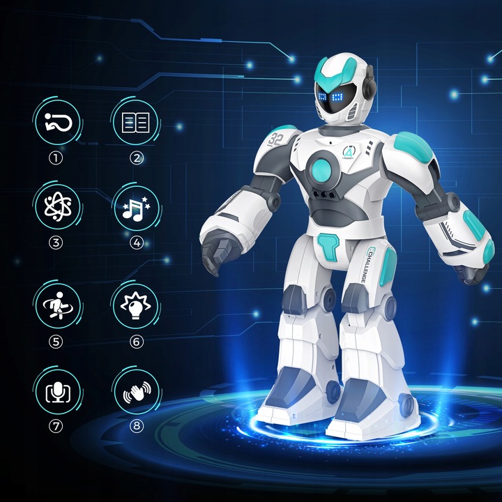 ROBOT DUŻY INTERAKTYWNY ZDALNIE GEST PROGRAMOWANY STEROWANIE GŁOSOWE LED