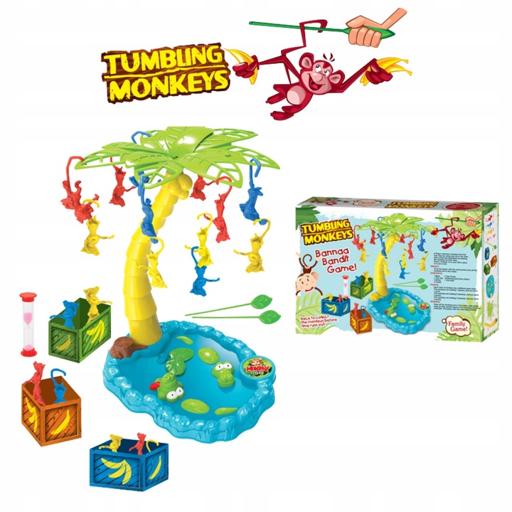 GRA ZRĘCZNOŚCIOWA SPADAJACE MAŁPKI GRA RODZINNA TOWARZYSKA PATYCZKI