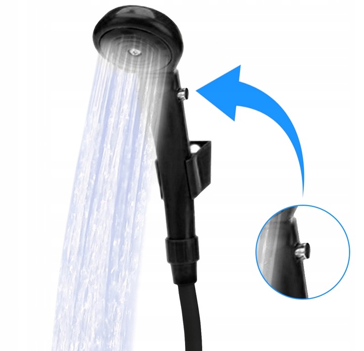 Prysznic TURYSTYCZNY Kempingowy pod Namiot Przenośny Pompka Elektryczna 12V