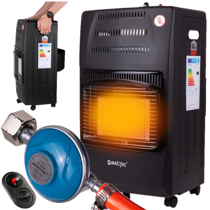 Piec Gazowy na butle 13KG OGRZEWACZ GAZOWY GRZEJNIK MOC 4200W 65m2 REDUKTOR