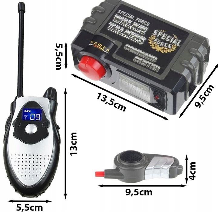 WALKIE TALKIE DLA DZIECI 2 x krótkofalówka ZESTAW łoki toki + BAZA do 30m