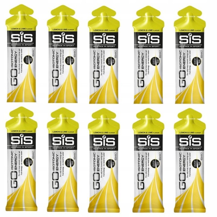 10x SIS GO Isotonic Energy Izotonik Żel Energetyczny Cytryna Limonka 60ml
