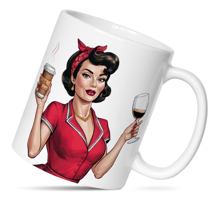 Kubek z nadrukiem na Dzień Kobiet. Dla kobiety, SILNA KOBIETA NIE MA ...