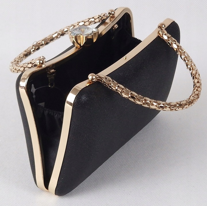 Torebka kopertówka puzderko wieczorowa elegancka wizytowa czarna