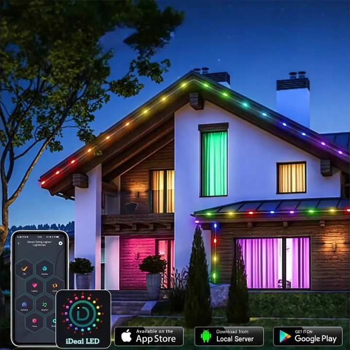 Lampki Świąteczne 200 LEDowe Inteligentne Bluetooth Świecą w RYTM Muzyki