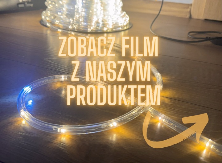 Wąż Świetlny LED Flash Czerwony + Biały Zimny 50m IP44 Okrągły Zewnętrzny