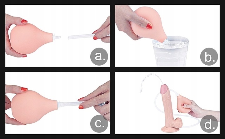 DILDO SQUIRTING Z WYTRYSKIEM 22CM +sztuczna sperma