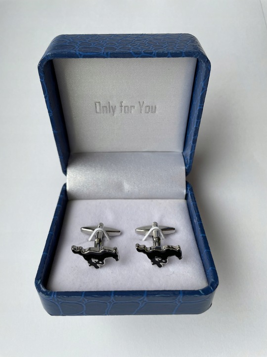 Srebrne spinki do mankietów EXC Ford Mustang GT Bullitt