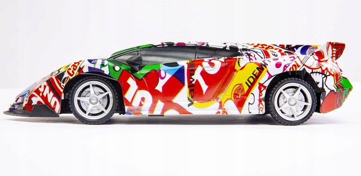Samochód sportowy graffiti ze światłami auto zdalnie sterowane