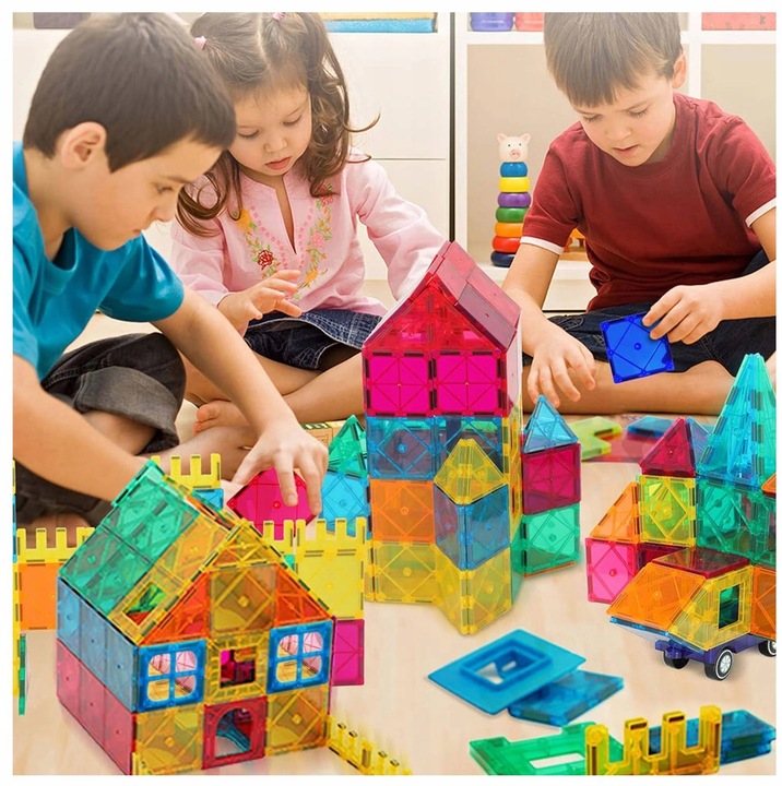 KLOCKI MAGNETYCZNE 3D Układanka Edukacyjna 45 elementów