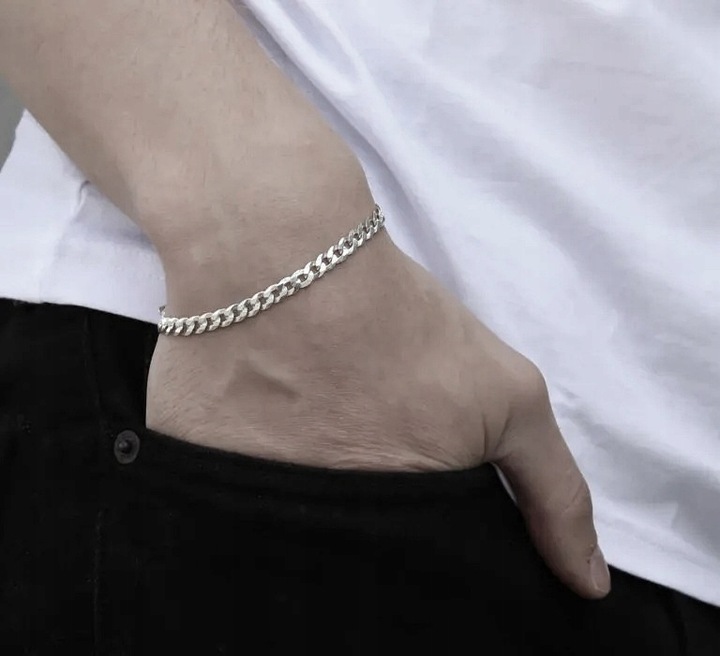 Bransoletka Srebrna Pancerka Pełna Diamentowana 5,00 mm Grawer Gratis