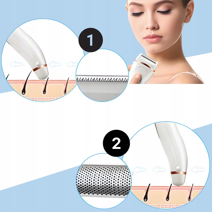 GOLARKA DAMSKA depilator trymer maszynka do ciała bikini nóg pach 3 w 1 USB