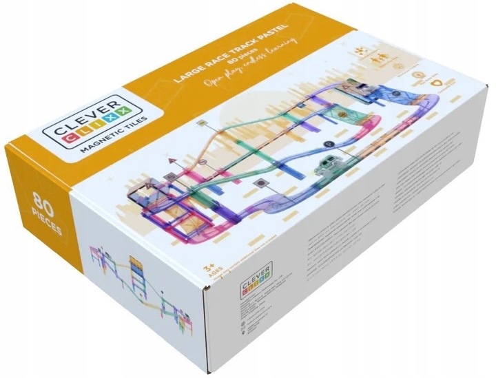 CLEVERCLIXX KLOCKI MAGNETYCZNE TOR WYŚCIGOWY LARGE RACE TRACK 80 EL.