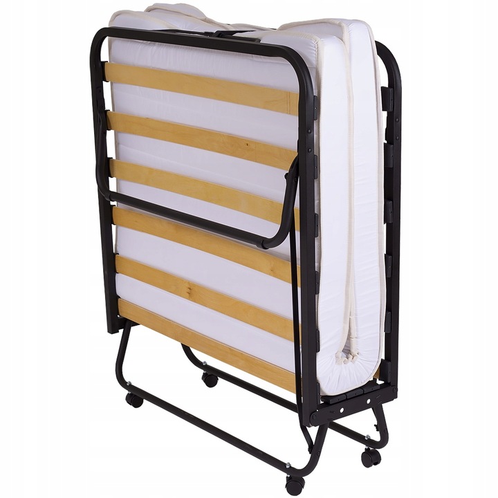 Łóżko polowe turystyczne składane 200 cm x 80 cm biały