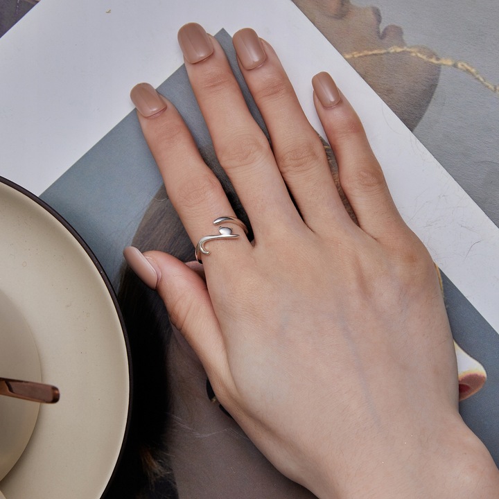 PIERŚCIONEK SREBRNY 925 KOT REGULOWANY PRZYTULANIE SREBRO 925