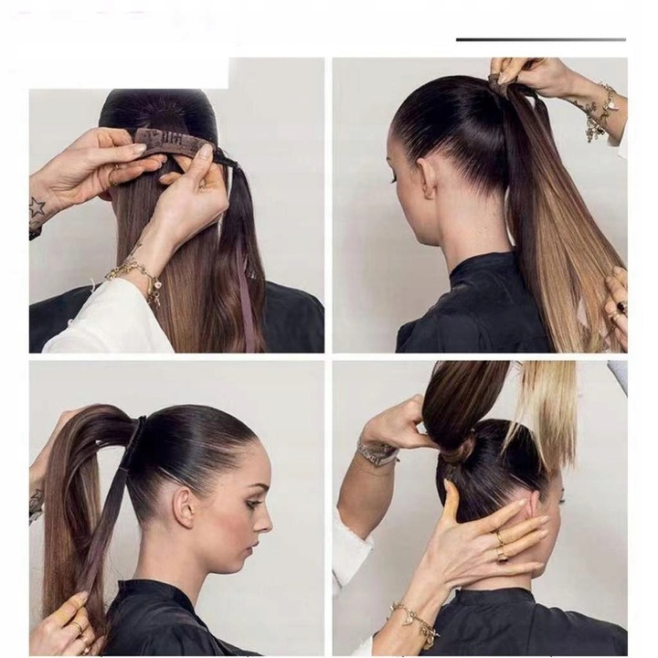 Doczepiany KUCYK KITKA Włosy Kręcone Loki Fale PL Ciemny Brąz 2/33