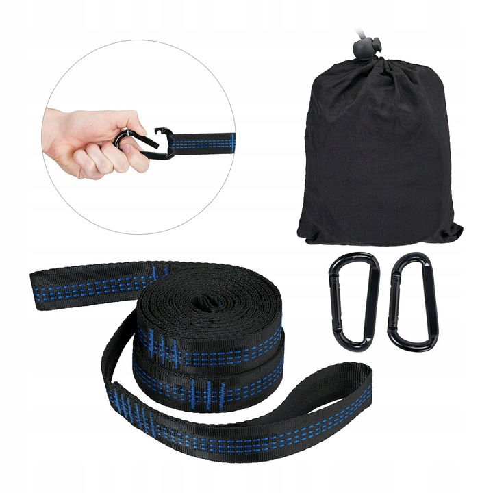 ZESTAW DO MOCOWANIA HAMAKA, SYSTEM ZAWIESZENIA, PASKÓW DO HAMAKA NA DRZEWIE