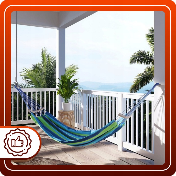 Hamak Ogrodowy XXL Bawełniany mocny turystyczny 2 osobowy huśtawka + torba