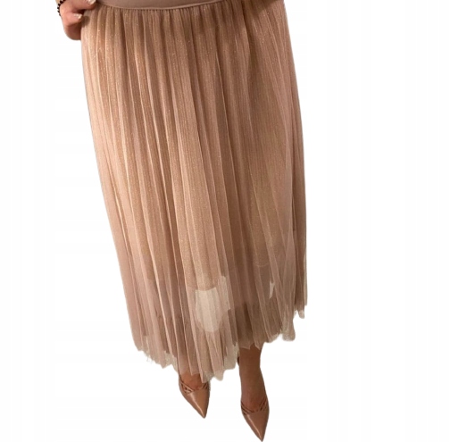 Spódnica szyfonowa pudrowa