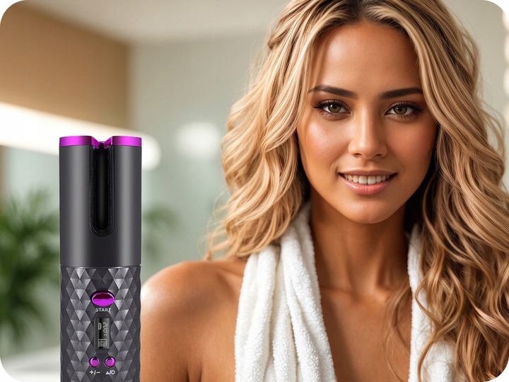 LOKÓWKA AUTOMATYCZNA LCD TIMER OBROTOWA FALOWNICA LOKÓWKA DO WŁOSÓW