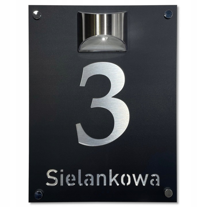 Tabliczka z numerem domu podświetlana solarna 30x40 Tablica Numer Domu