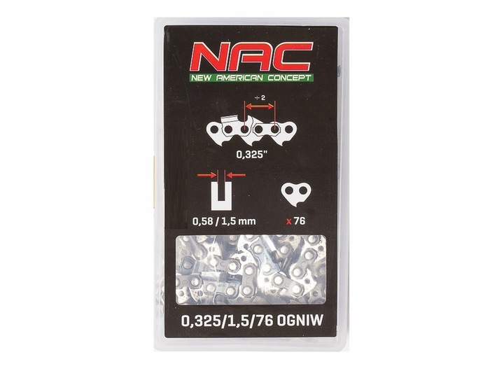 ŁAŃCUCH 20" NAC 76 OG 0,325 X 1,5 CST61-50AC