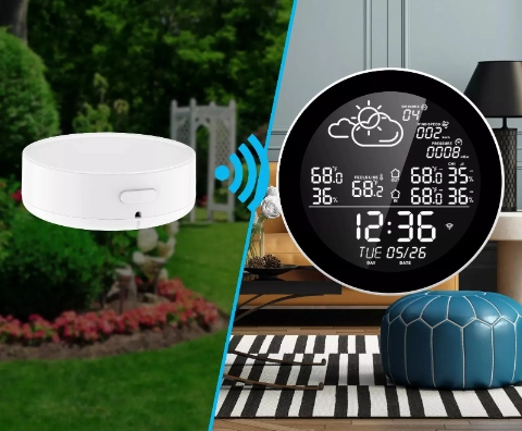 STACJA POGODY POGODOWA WIFI METEOROLOGICZNA TUYA ZEGAR 3 CZUJNIKI SMART