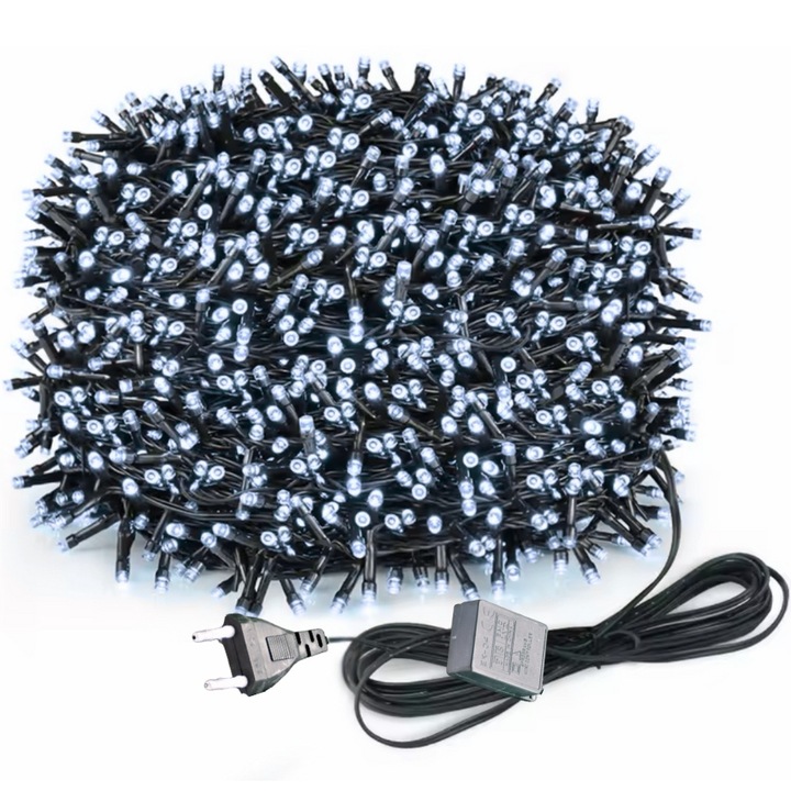 Lampki Świąteczne Światełka Choinkowe LED Zimne Zewnętrzne Flash 1000 Sztuk