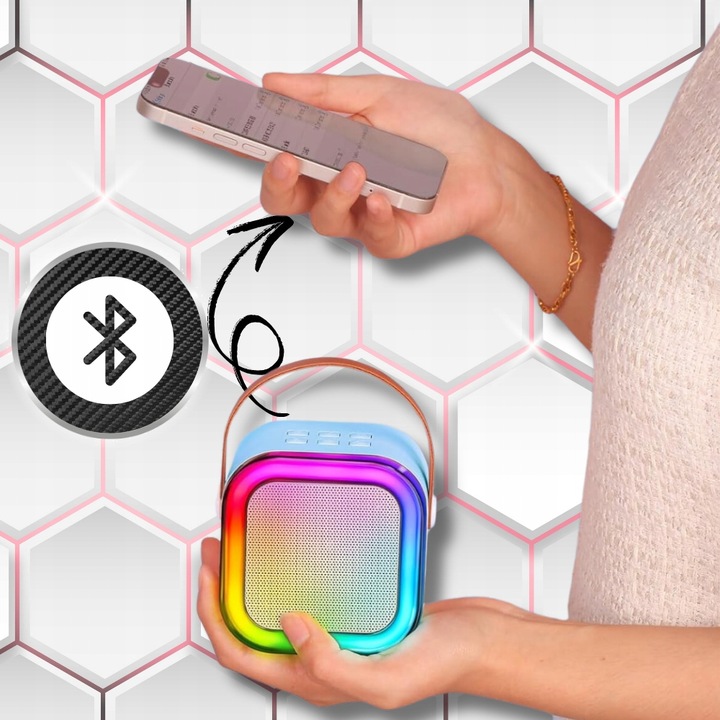 ZESTAW KARAOKE 2 MIKROFONY + GŁOŚNIK BEZPRZEWODOWY BLUETOOTH SUPER DŹWIĘK