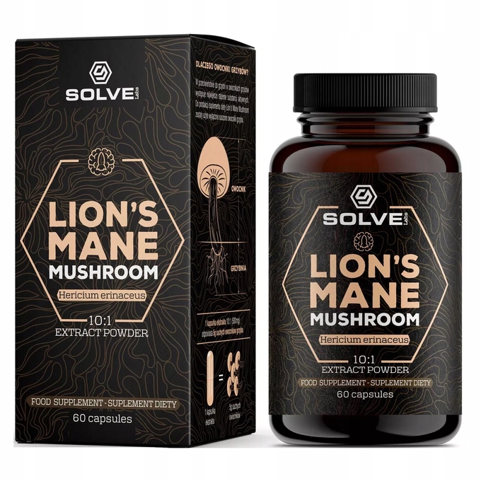 SolveLabs Lion's Mane Soplówka jeżowata 10:1 60kap