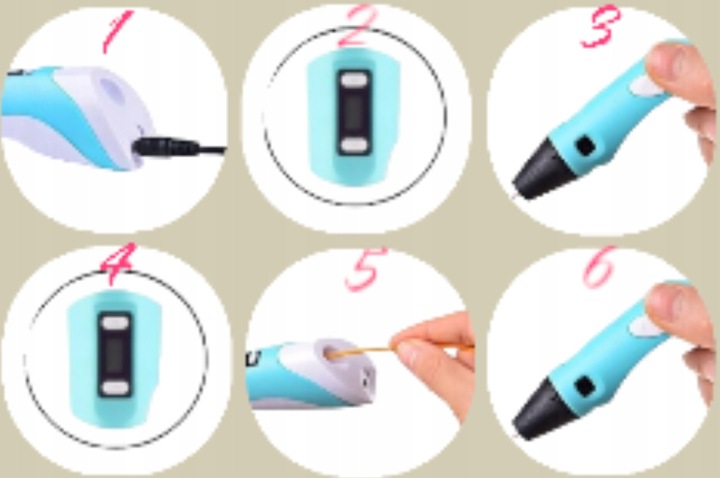 DŁUGOPIS 3D DLA DZIECI magiczny DRUKARKA 3D PEN RÓŻOWY + WKŁAD 9M