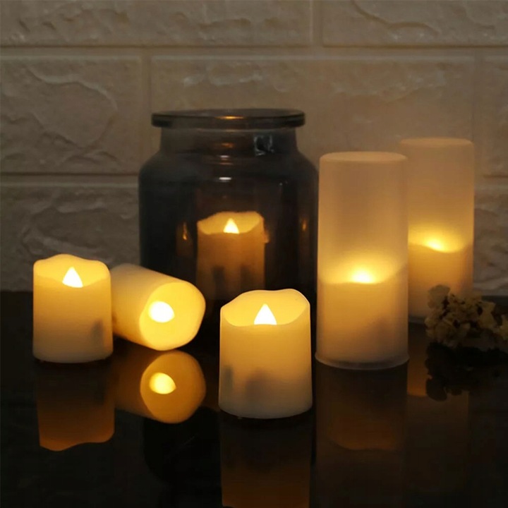 ZESTAW 6 ŚWIEC LED ŁADOWANE Z FUNKCJĄ TIMERA NA BOŻE NARODZENIE I HALLOWEEN