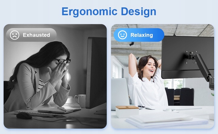 Podstawa obrotowa ze sprężyną gazową dla dwóch monitorów LCD 13-32 cale 9kg