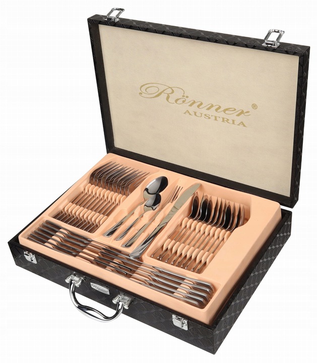 SZTUĆCE ZESTAW NA 12 OSÓB KOMPLET 72 elementy SREBRNE SZTUĆCÓW STALOWYCH