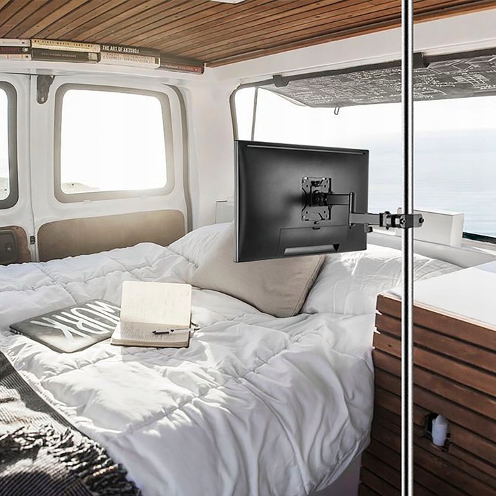 UCHWYT DO MONITORA LED LCD OLED 17-35" NA SŁUPEK RURĘ MACLEAN MC-984